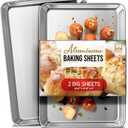 Eatex Aluminum Baking Sheet Set, 2 Pack Cookie Sheet Set, 21 x 15 Large Baking Pan Set, Cookie Sheets for Baking Nonstick, Baking Pans Set, Steel Baking Sheets for Oven, Big Sheet Pans for Baking (Big Sheet Pan/21"x15")