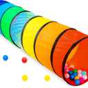 Kids Play Tunnel Tent for Toddlers, Colorful Pop Up Crawl Tunnel Toy for Baby or Pet, Collapsible Gift for Boy and Girl Play Tunnel Indoor and Outdoor Game Rainbow