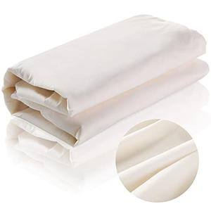 VitalCozy 63'' x 20 yd Unbleached Cotton Muslin Fabric Textile Wide Polyester Cotton Linen Material Embroidery Muslin Quilting Fabric by Yard for Sewing Apparel Painting(Beige)