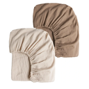 Muslin Crib Sheets for Girl Boy, 2 PCS Soft and Breathable Cotton Baby Sheets for Standard Crib Mattress, 52"x 28" (Brown, Cream)