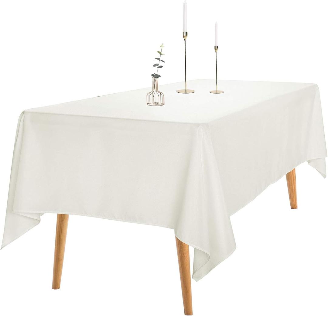 Ascoza 6pack 60x120 Inch Ivory Rectangular Tablecloth 6 Feet Table Cloth in Polyester Fabric for Wedding/Banquet/Restaurant/Parties