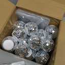 Maitys 120 Pcs Disco Ball Table Number Holders Disco Bachelorette Party Decor Silver Place Card with Swirl Wire Name Cards Photo Stand Clips Picture Holder for Wedding Party Favor (2 Inch)