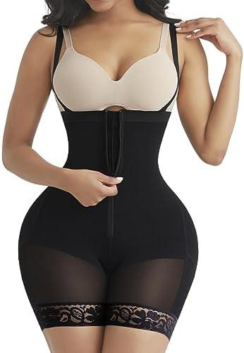 SHAPELLX Fajas Colombianas Shapewear for Women Tummy Control Plus Size Postpartum Body Shaper Butt Lifting Bodysuit.M