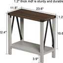 ChooChoo Farmhouse End Table Set of 2, Narrow Side End Table with Storage Shelf, Rustic A-Design Nightstand Sofa Table for Living Room, Bedroom(White&Brown), 2 Pack
