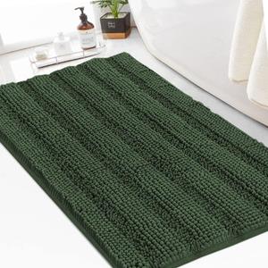 Turquoize Chenille Bath Rugs Shaggy Bathroom Rugs Non Slip Bath Rugs for Bathroom 24 x 36 Bronze Green Bath Rug Extra Soft and Absorbent Area Rug, 24"x 36", Bronze Green