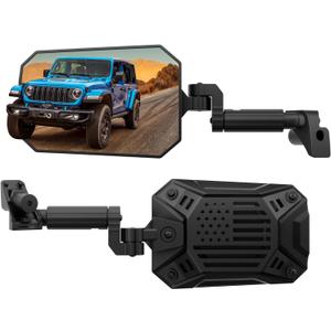 JOYTUTUS Mirrors Doors Off Compatible with 2024-2026 Wrangler JL Gladiator JT, Wrangler JL Side Mirrors with Doors Off Wider View No Vibrate & Wobble (NOT FIT 1986-2023 Wrangler Gladiator) (Black)