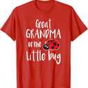 Great Grandma Of The Little Bug Cute Ladybug Baby Shower T-Shirt S