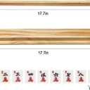 American Mahjong Racks and Pushers Set of 4, 17.7" Wooden Tile Holders | Natural timber NMJL game accessories with integrated strong magnets. Smooth trays for tabletop board party sessions.
