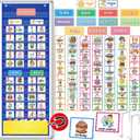 Torlam Visual Schedule for Kid Chore Chart Pocket Charts, Toddler Morning Bedtime Routine Chart Responsibility Daily Schedule Board, Autism Learning Materials PECS ASD ADHD Tools for Home, 105 Cards