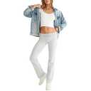 Aeropostale Women's Fit and Flare Low Rise Slim Fit Fleece Pant, Light Heather Grey, Large