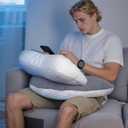 SOUNDANCE Gaming Pillow Reading Pillow for Lap, Arm Support Elbow Rest for Bed Sofa, Ergonomic U-Shaped Design with Equipment Support, Reduces Arm Fatigue During Gaming, Reading, Working, Crocheting