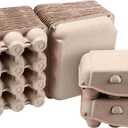 Vintage Egg Cartons 30 Pack, Blank Natural Paper Pulp Square Dozen Egg Cartons Eggs, Classical 3x4 Style Holds Up to One Twelve 12 Count Chicken Eggs, Sturdy Design Made from Recycled Cardboard