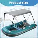 Bimini Top for Inflatable Boat (Width 3.3-4.6 ft) with Mounting Hardware,2 Bow Sun Shade Canopy Accessories with Storage Boots 63" Lx39-55" Wx43.3H (Inflatable Boat Bimini top Set)
