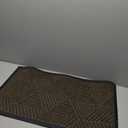 Smiry Front Door Mat Outside Entrance, Heavy Duty Sturdy Natural Rubber Doormat, Trap Dirt and Moisture, Easy Clean Low Profile Mats for Indoor Outdoor Entry, Irregular Triangle (33x21, Brown)