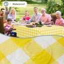 Misaya Rectangle Waterproof Vinyl Table Cloth, Buffalo Flannel Backed Tablecloth, Wipeable Plastic Table Cover for Dinner, Kitchen, Outdoor (52" x 70", Yellow and White)