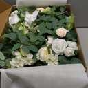 Ling's Moment 10pcs Wedding Chair Decorations Aisle Floral Swag Artificial Pew Flowers Hanging Garland White & Sage Green For Ceremony Reception Church Rose Floral Faux Arrangement Party Outdoor Decor