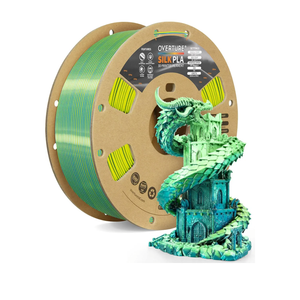 OVERTURE Silk PLA Dual Color Filament 1.75mm, Bi-Color Shiny PLA Finish, Smooth & Glossy, 1kg Spool (2.2lbs), Ideal for Cosplay Jewelry & Home Decor (Silk Blue-Yellow)