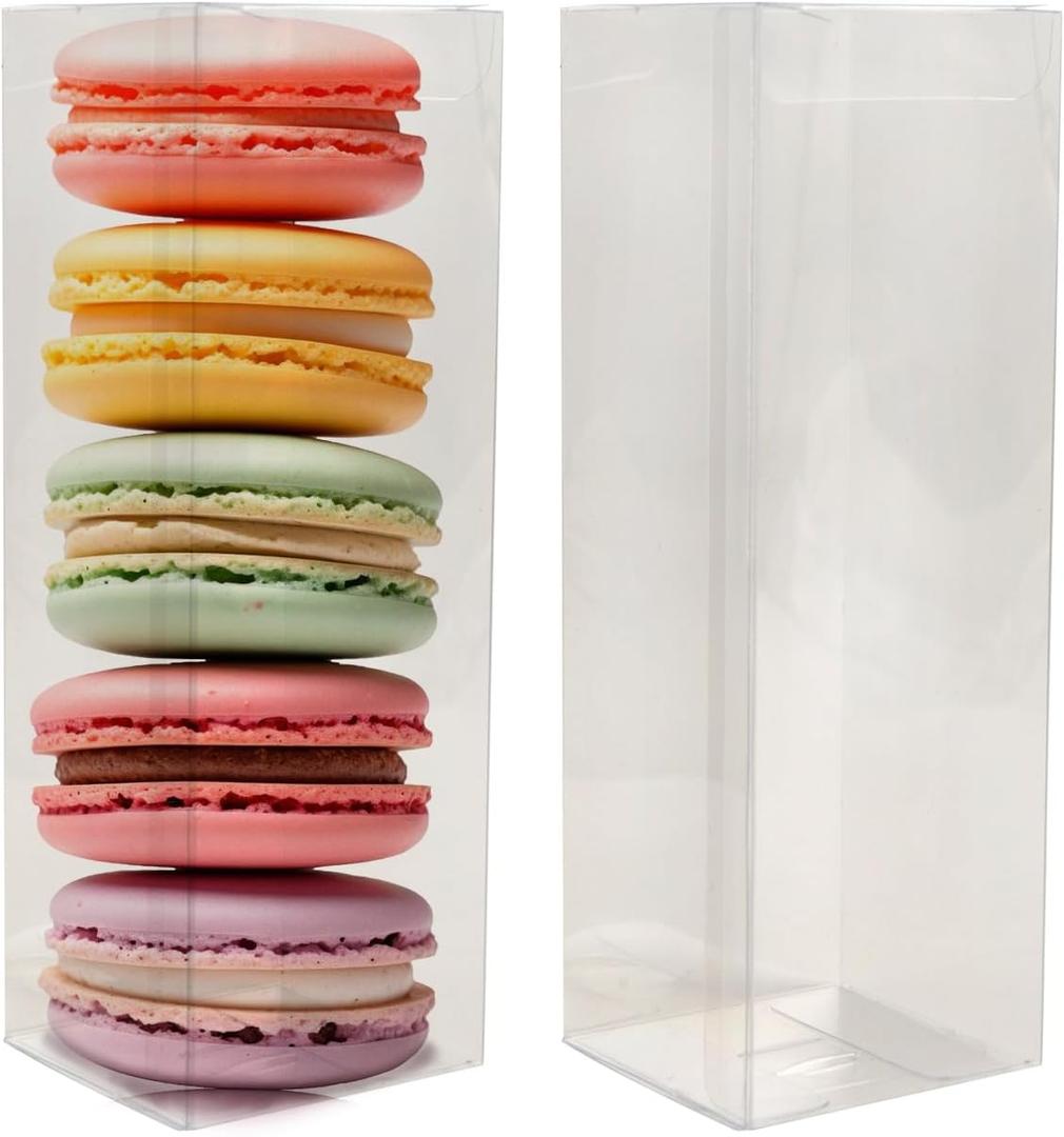 Bssay 50 Pack 2x2x6 Inch Clear Favor Boxes,Transparent Favor Boxes for Wedding, Baby Shower, Party Treats