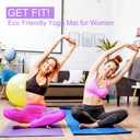Funtery 3 mm Thin Yoga Mats Bulk, 68 x 24 Inches Lightweight PVC Exercise Mats Non Slip Workout Fitness Pads for Yoga Pilates Stretching Classes Gym Home Studio(Multicolored,8 Pack)