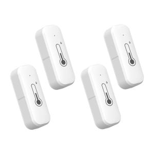 WiFi Hygrometer Thermometer 4 Pack, Mini Indoor Wireless Temperature Humidity Sensor Monitor with Remote App Notification Alert, Data Storage Export, for Home, Greenhouse, No Hub Required
