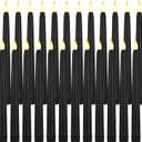Baquler 24 Pcs 8.5 Inch Black LED Flameless Taper Candles Bulk Battery Operated Taper Candles Flickering Candlesticks for Wedding Church Holiday Table Decoration