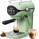 Nesskoko Espresso Machine with Steam Milk Frother Semi Automatic 20 Bar Compact Green with Toggle Switch for home Cafetera Espresso, Latte, Cappuccino, Americano, Macchiato