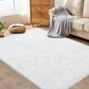 White Rugs for Bedroom: 4x6 Fluffy Shag Soft Washable Rug Fuzzy Plush Indoor Carpet for Living Room Kids Girls Boys Room Nursery Dorm (White, 4'x6')
