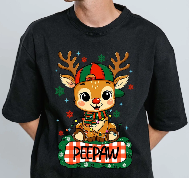 Personalized Kids Name Reindeer Png, Custom Reindeer Christmas Shirt PNG, Reindeer Kids Christmas Design, Xmas Deer Boy Girl Shirt Design 3XL