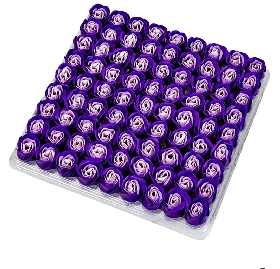 EUBUY 81PCS Soap Rose Flower, DIY Craft Floral Scented Rose Petal Bouquet, Soap Flower Box for Her Women Teens Girls Mom Birthdays