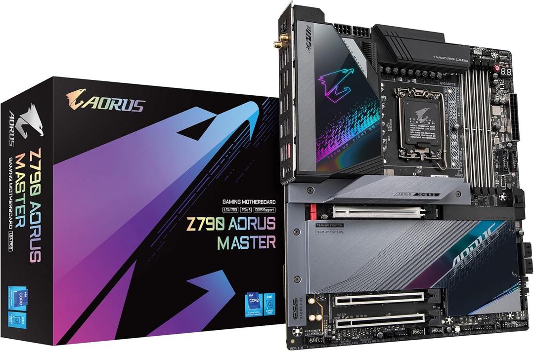 GIGABYTE Z790 AORUS Master EATX Motherboard with DDR5, PCIe 5.0, WiFi 6E, 10GbE LAN, Q-Flash Plus