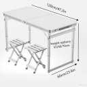 Folding Picnic Table, Aluminum Foldable Table, Standard, 48"D x 23.6"W x 27.5"H