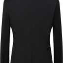 Mylldey Mens Blazers Wrinkle Free Sport Coat Business Casual Men's One Button Slim Fit Travel Blazer Lightweight Suit Jacket (Black, XXXL)