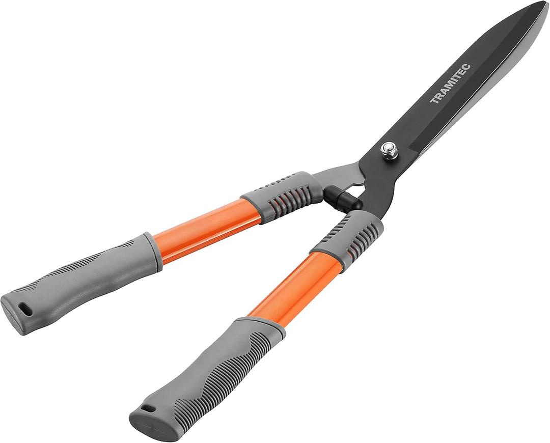Garden Hedge Shears, Manual hedge Clippers for Shaping Shrubs and Trimming Bushes. Hedge Clippers & Shears made with Durable Carbon Steel Blades, Shock-Absorbing Bumpers and Comfort Grips., 21 inches