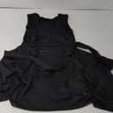 Dokuritu Tennis Dresses for Women Built in Shorts Crew Neck Sleeveless Golf Mini Dress Knot Backless Athletic Rompers (Large, Black)