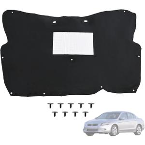 Front Engine Hood Sound Heat Insulation Cotton Pad Fit for Honda Accord G8 2008 2009 2010 2011 2012 2013 Soundproofing Cover Accessories│Hood Liner Shield│Fireproof Rug│with Nine Screws
