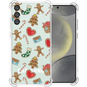 Clear Christmas Phone Case for Samsung S23 FE,Xmas Santa's Cookie Pattern Slim Fit Soft Protective Cute Cover Boys Girls Phone Case for Samsung S23 FE-Santa's Cookie
