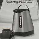 NutriChef Hot Water Urn Pot 3.38 QT, Insulated Stainless Steel Hot Water Dispenser & Boiler, Auto & Manual Dispense, Safety Lock, Electric Kettle
