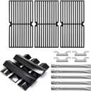 Adviace Grill Replacement Parts for Brinkmann 810-2545-W 810-9520-S, Grill Grates & Heat Plate & Burner & Crossover Tube Rebuild Kit for Brinkmann 810-2545-W 810-9520-S Grill Parts