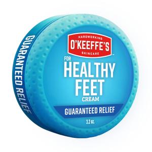 O'Keeffe's for Healthy Feet Foot Cream - 3.2 oz Jar (1 Pack) - Relief for Extremely Cracked, Dry Feet, Repairing Skincare, Instantly Boosts and Retains Moisture Levels