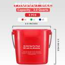 Roshtia 6 Pcs 3 Quart Cleaning Bucket Small Sanitizing Square Bucket Detergent Pail for Home Commercial Restaurant Kitchen Office School(Red, Blue, Green)
