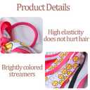 Softball Hair Ties with Ribbons Pink Hair Accessories for Women Softball Ribbon Hair Band Tassels Ponytail Holders Cheer Hair Bows for Girls Softball Streamers for Hair Scrunchie for Cheerleaders