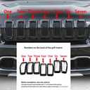 Front Grill Inserts Grille Cover Trim for 2014-2018 Jeep Cherokee (black)