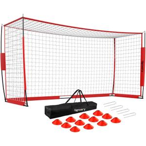 Portable Soccer Goal, Detachable 12x6 FT Soccer Goals Net for Backyard, Quick Setup Training Equipment with 1 Carry Bag, 12 Training Cones