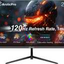 ArcticPro 24 inch Monitor 120Hz, FHD 1080p, Computer Monitor, IPS, 99% sRGB, Adaptive Sync, 1ms Response Time, 3-Sided Frameless, Ultra Slim, VESA Mountable, Anti-Blue Light Design, HDMI & VGA Ports