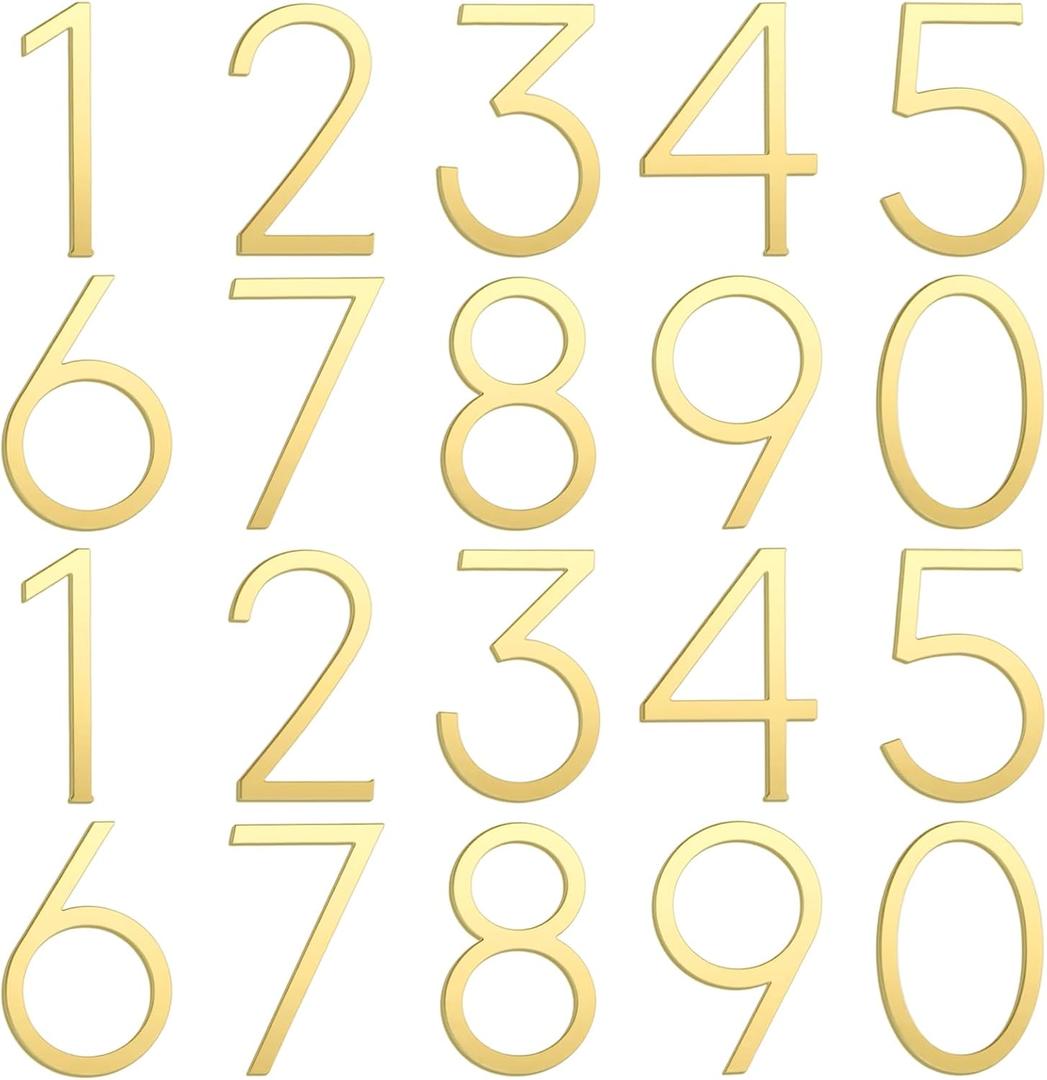 Leinuosen White 3 Inch Acrylic Mailbox Number 2 Set  Weatherproof  Mailbox Numbers for Outside  House Numbers  Sticky (Classic)
