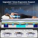 14 Inch Queen Mattress, Upgraded 7-Zone Support Hybrid Queen Size Mattress In A Box with Cooling Gel Memory Foam & Pocket Coils for Back Pain Relief, 365-Night Trial, Motion Isolation, Medium Firm