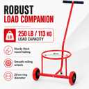 Portable Hand Truck with Wheels, Holds Up to 250 lbs, Red