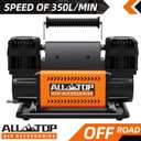 ALL-TOP Dual Cylinder Air Compressor with Digital Pressure Gauge Tire Inflator Kit, 12V Portable Inflator 12.35ft/Min, Offroad Air Pump for Truck Tires, Heavy Duty Max 150 PSI for 4x4 Vehicle & RV