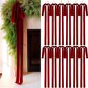 Janinka 12 Pcs Large Velvet Christmas Swag Bow 31.5 x 23.6 inch Rustic Velvet Staircase Wreath Bows Vintage Christmas Tree Topper Bows Large Bow for Outdoor Red)