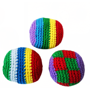 Blulu Funny Assorted Colors Woven Kickball Soft Knitted Kick Balls for Children and Beginners